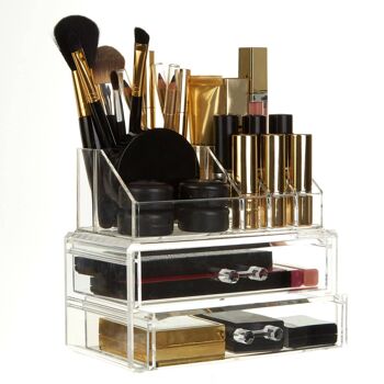 9 Compartment Cosmetics PS Organiser with 2 Drawers 10