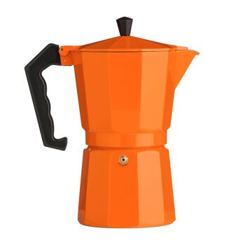 9 Cup Orange Aluminium Espresso Maker 1