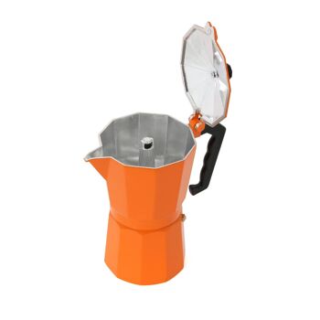9 Cup Orange Aluminium Espresso Maker 4