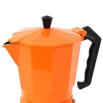9 Cup Orange Aluminium Espresso Maker 10