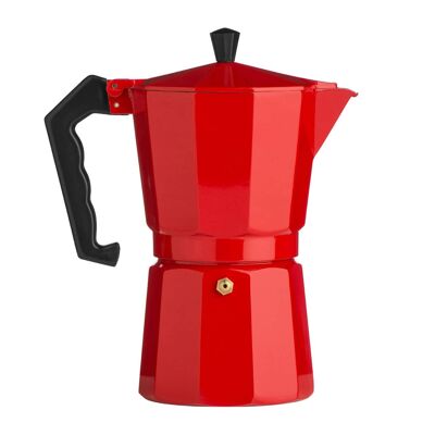 9 Cup Red Aluminium Espresso Maker