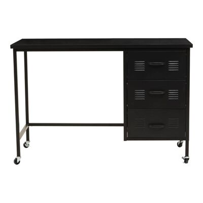 Academy Three Drawer Black Desk