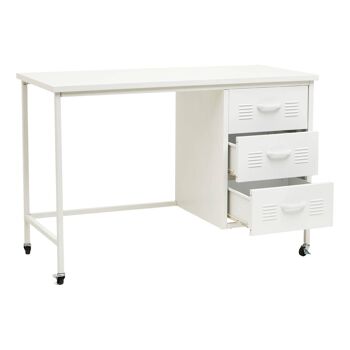 Academy Three Drawer White Desk 8