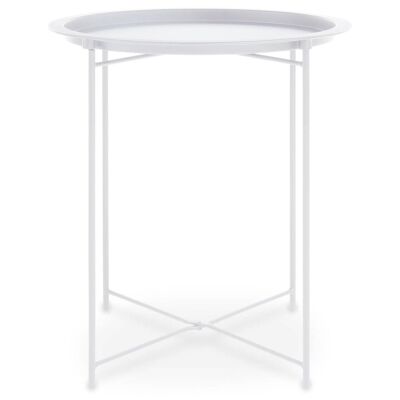 Acero Round White Side Table