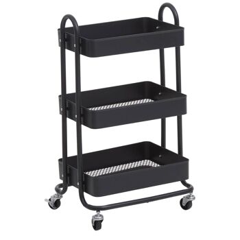 Acero Three Tier Black Trolley 3