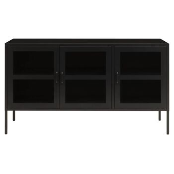 Acier Three Door Black Sideboard 1