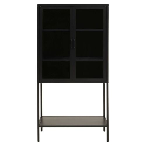 Acier Two Door Black Cabinet  with Shelf