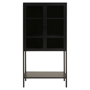 Acier Two Door Black Cabinet  with Shelf 1