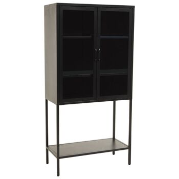 Acier Two Door Black Cabinet  with Shelf 3