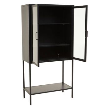 Acier Two Door Black Cabinet  with Shelf 4