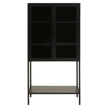 Acier Two Door Black Cabinet  with Shelf 6