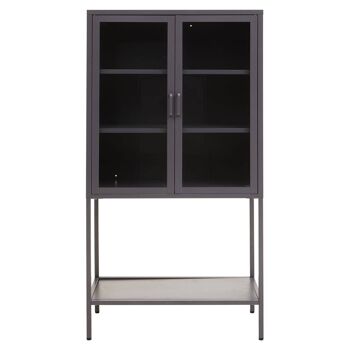 Acier Two Door Grey Cabinet  with Shelf 1
