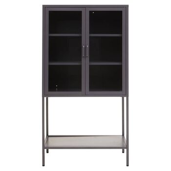 Acier Two Door Grey Cabinet  with Shelf 2