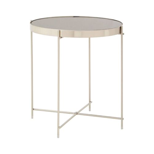 Allure Grey Mirror Low Side Table