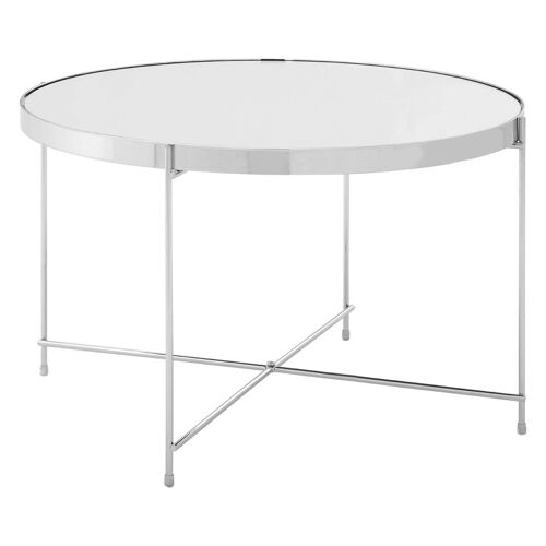 Allure Large Silver Mirror Side Table