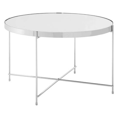 Allure Large Silver Mirror Side Table