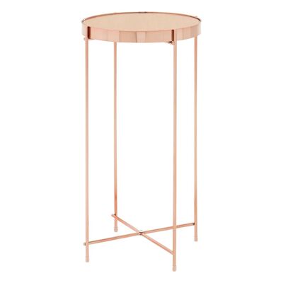 Allure Pink Mirror Tall Side Table