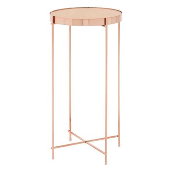 Allure Pink Mirror Tall Side Table 1