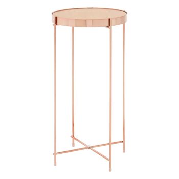 Allure Pink Mirror Tall Side Table 5