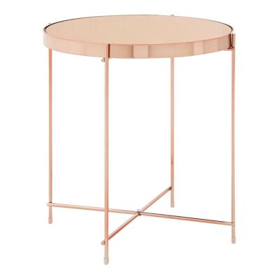 Allure Pink Mirror Low Side Table