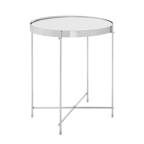 Allure Silver Mirror Low Side Table