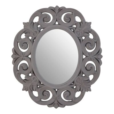 Antique Grey Scroll Design Wall Mirror