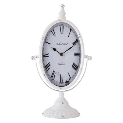 Antique White Metal Mantel Clock