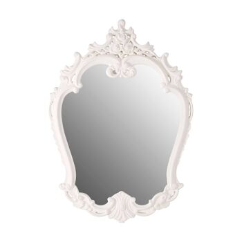 Antique White Rose Crest Wall Mirror 1