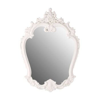 Antique White Rose Crest Wall Mirror 2