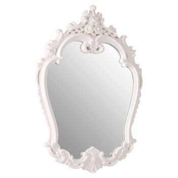 Antique White Rose Crest Wall Mirror 3