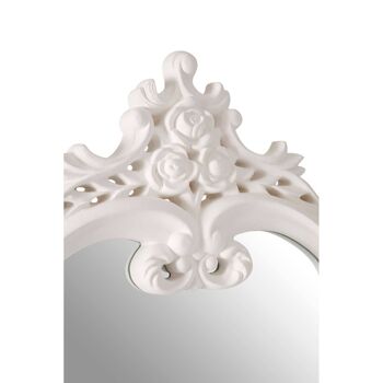 Antique White Rose Crest Wall Mirror 4