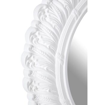 Antique White Small Acanthus Leaf Wall Mirror 4