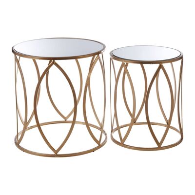 Arcana Gold Finish Side Tables - Set of 2