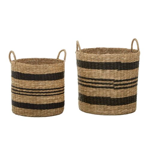 Arles Black Stripes Seagrass Baskets