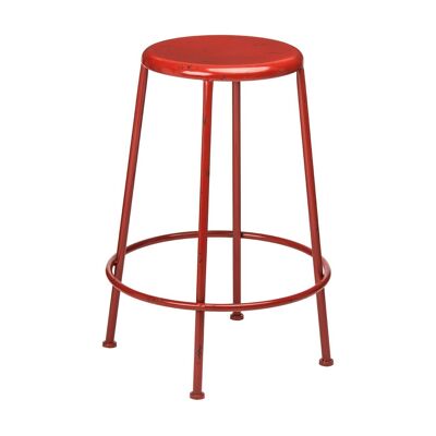 Artisan Red Metal Bar Stool