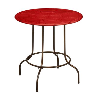 Artisan Red Metal Table