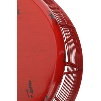 Artisan Stool Red Metal Barrel Shape 5