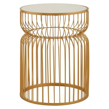 Avantis Gold Metal Wireframe Round Side Table 2