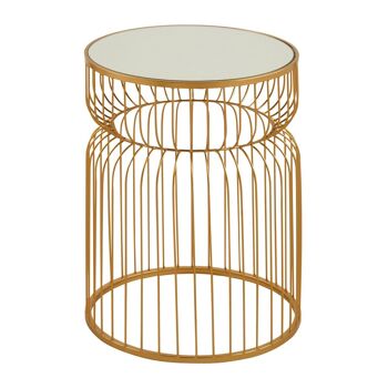 Avantis Gold Metal Wireframe Round Side Table 8