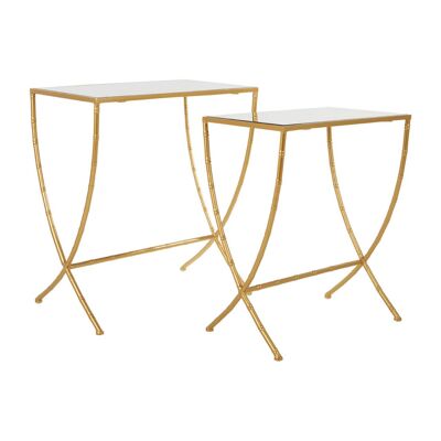 Avantis Set of 2 Bamboo Design Side Tables