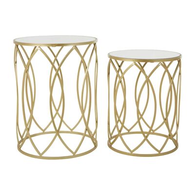 Avantis Set of 2 Champagne Finish Side Tables