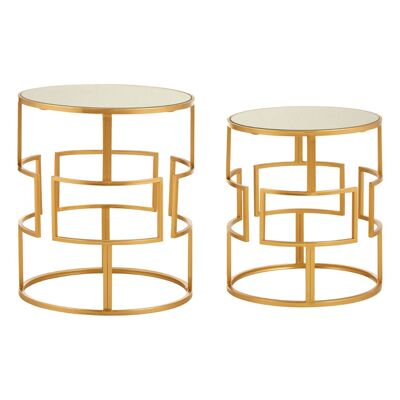 Avantis Set of 2 Gold Metal/Round Side Tables