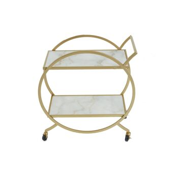 Avantis White Marble and Gold 2 Tier Trolley 3
