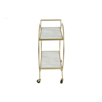 Avantis White Marble and Gold 2 Tier Trolley 4
