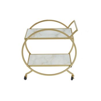 Avantis White Marble and Gold 2 Tier Trolley 8