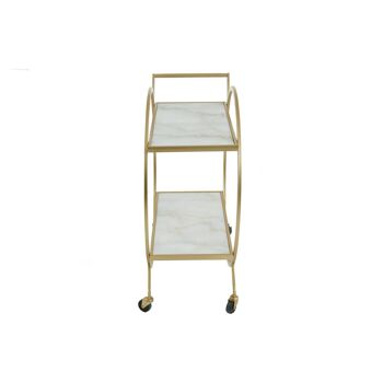 Avantis White Marble and Gold 2 Tier Trolley 9