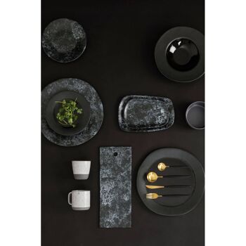 Avie 16pc Matt Black and Matte Gold Cutlery Set 5