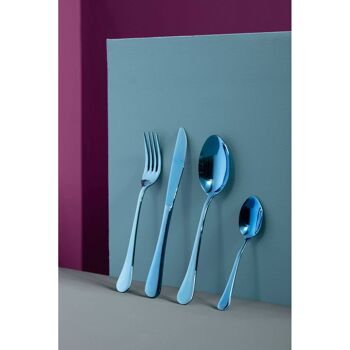 Avie 16pc Stainless Steel Blue Cutlery Set 4