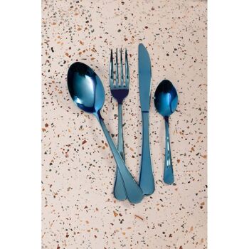 Avie 16pc Stainless Steel Blue Cutlery Set 5