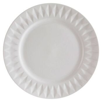 Avie 16pc White Embossed Dinner Set 3